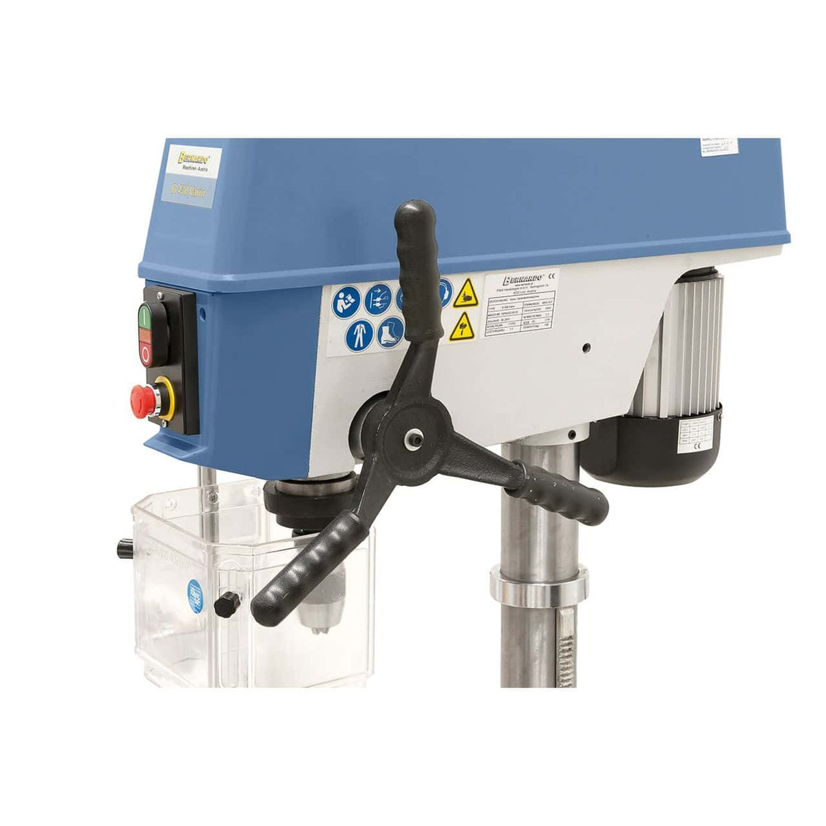 Bernardo B 430 Vario Pillar Drill with 360° table – drilling Ø 25 mm, MT 3 taper, continuous speed 280-2,600 rpm, chuck 3-16/B16, spindle-base distance 1,250 mm, motor 0.75 kW 400V, weight 100 kg