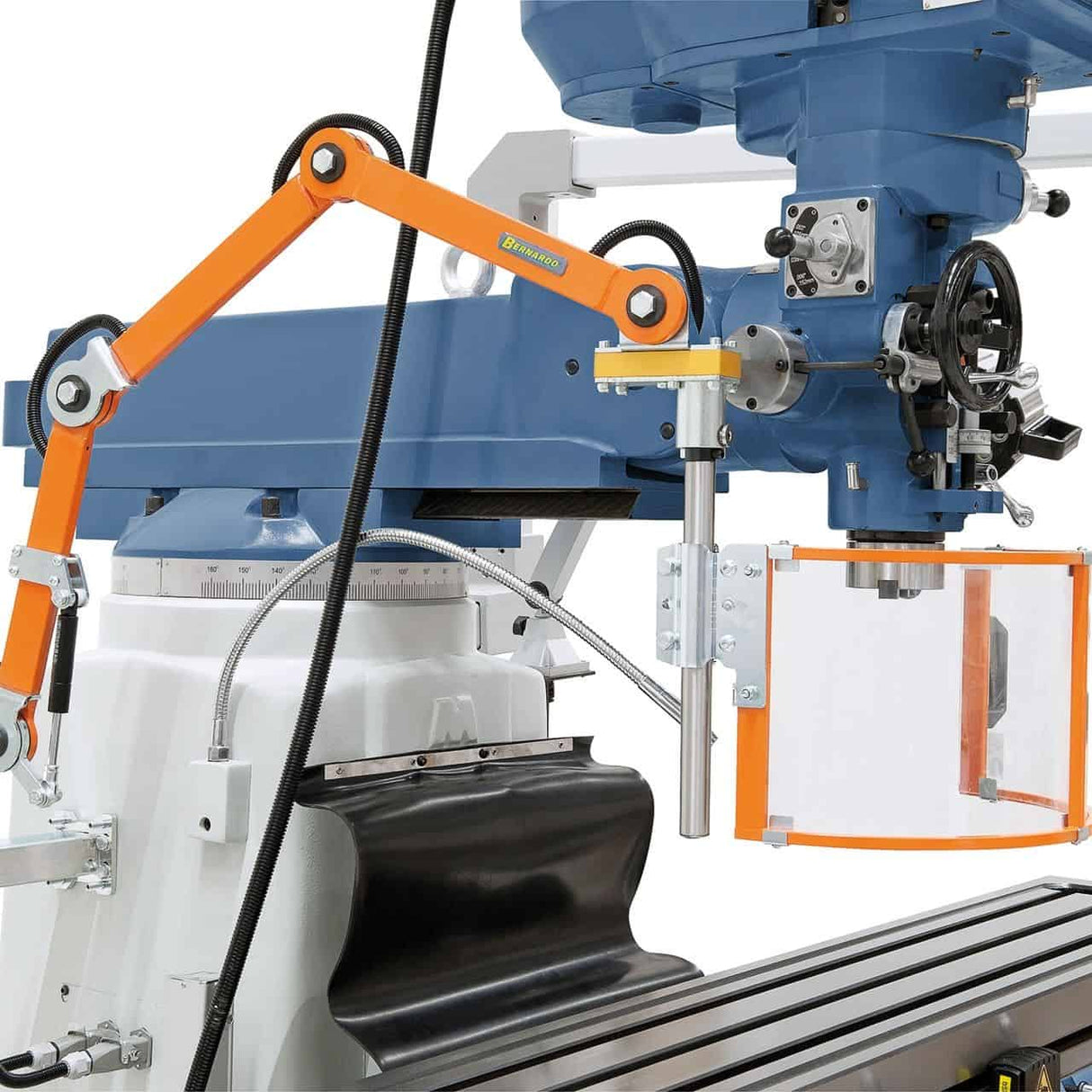 Bernardo MFM 250 Super Multifunctional Milling Machine – ISO 40, spindle 60-4,200 rpm variable, travels 800/410/330 mm, 3-axis DRO included