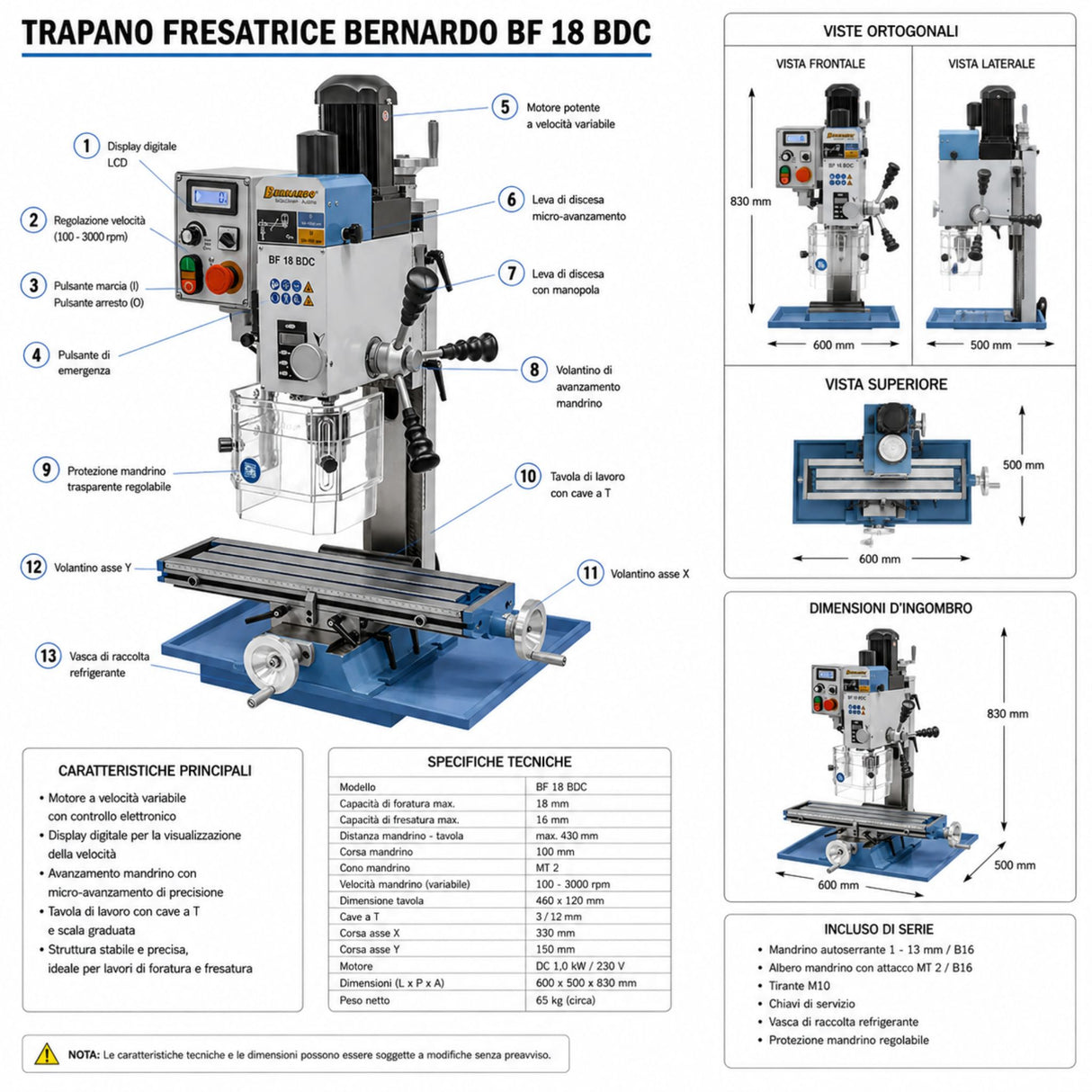Bernardo BF 18 BDC Drill-Milling Machine