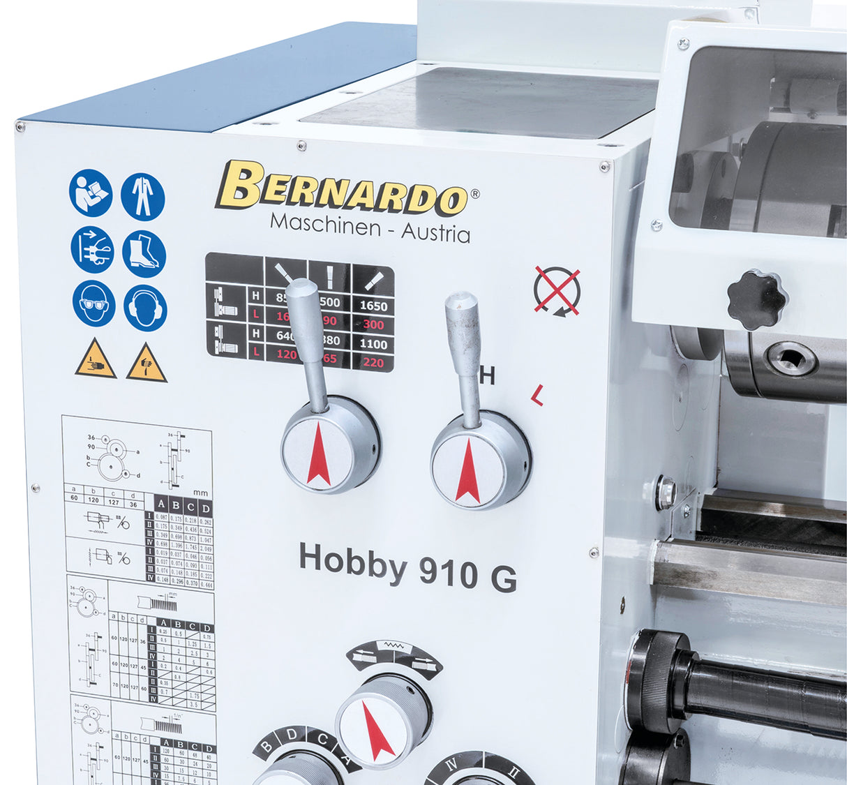 Metal Lathe Bernardo Hobby 910 G 230V / 400V with 3-Axis DRO ES-12 V
