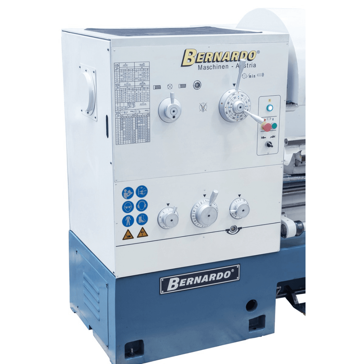Industrial lathe Bernardo Goliath 660 x 1,500 with 3-axis DRO ES-12 V - distance between centers 1500 mm, Ø 660 mm over bed, spindle bore Ø 105 mm D1-8, 9 kW motor with CE magnetic brake, weight 3,630 kg