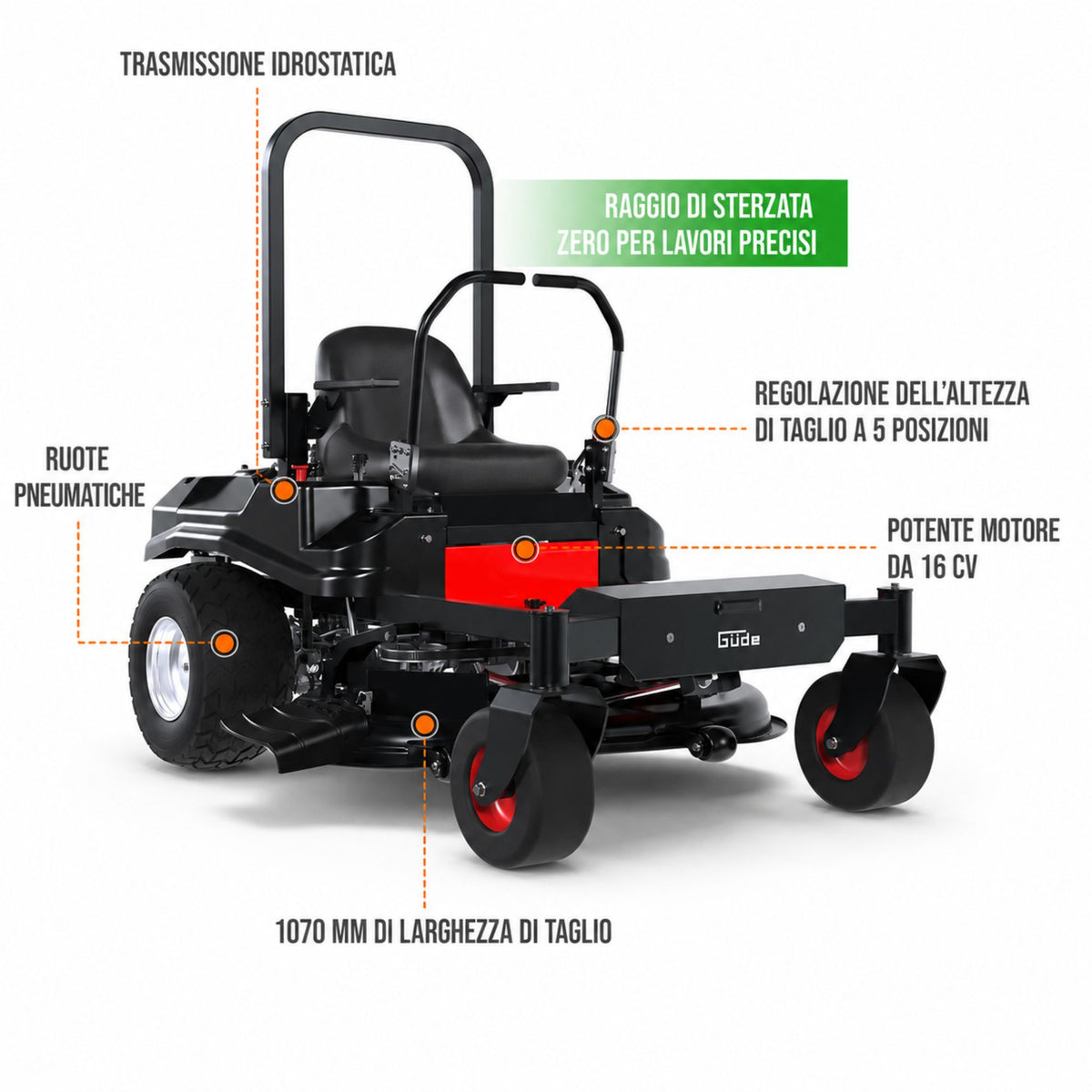 Güde GZT 1070 ride-on lawn mower