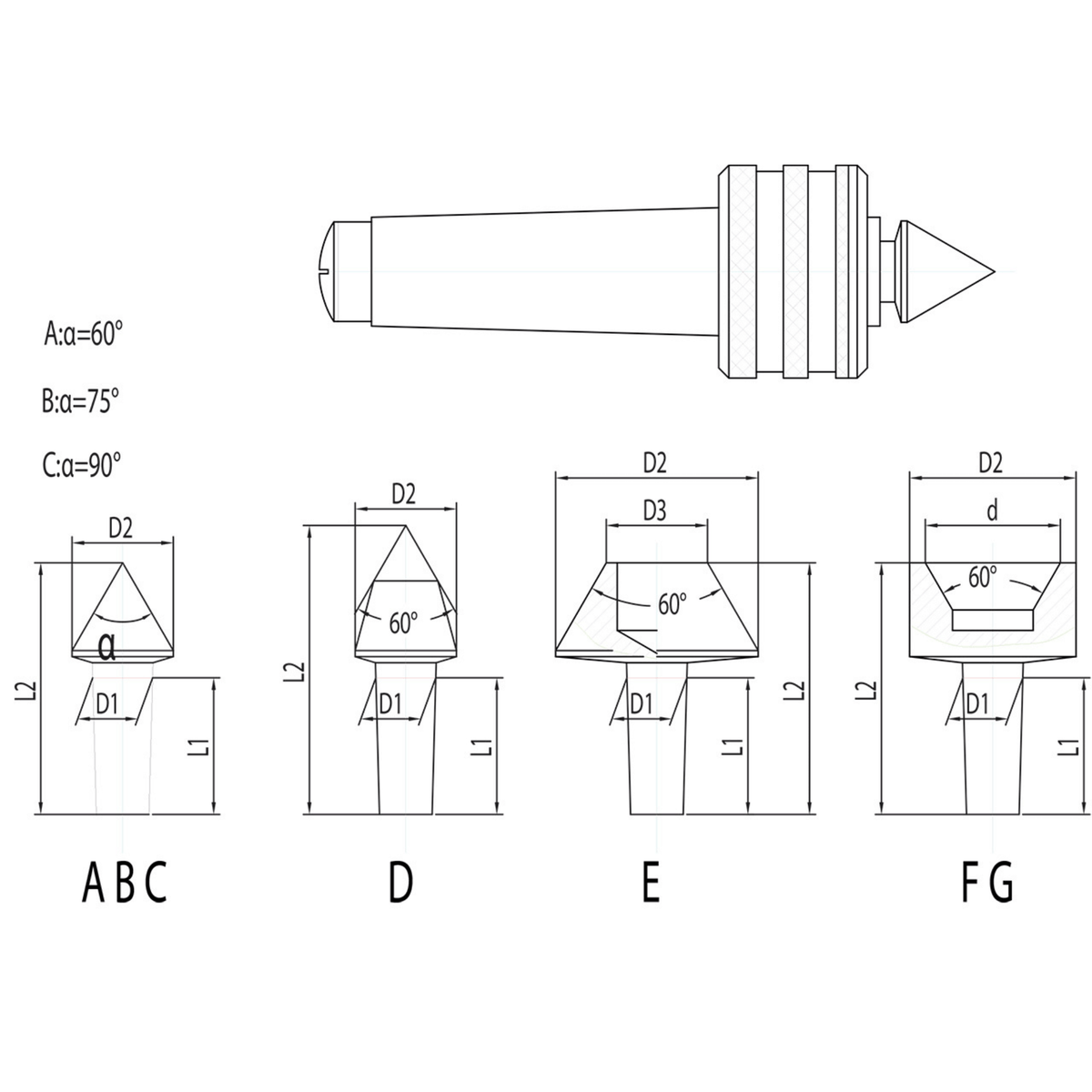 Bernardo Rotary Centering Point SMA - MK 2 Machine Tool Accessory