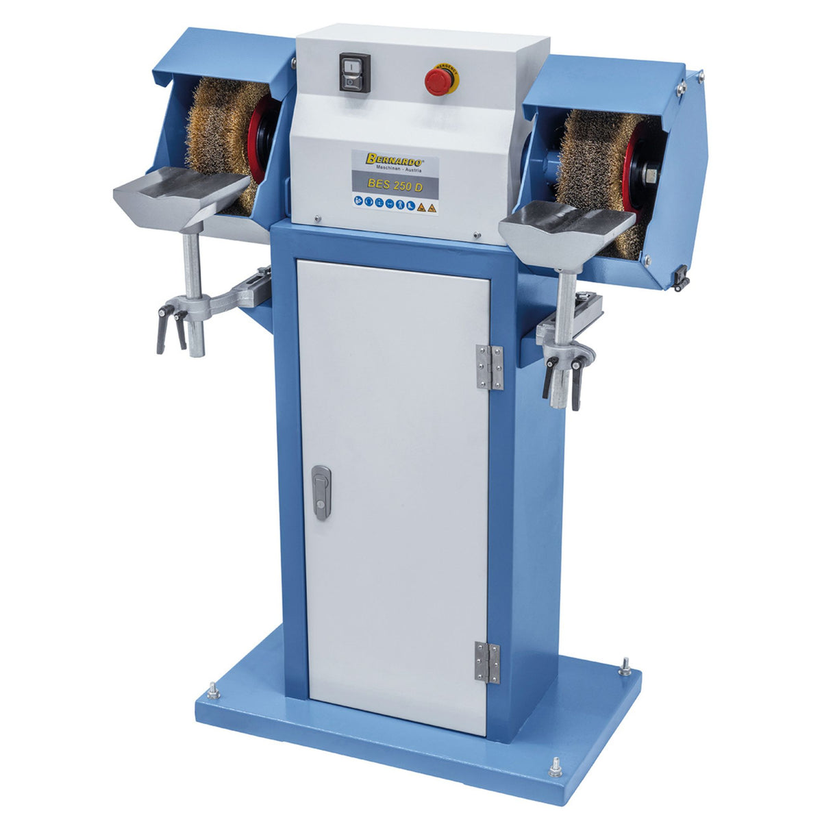 Brush deburring machine Bernardo BES 250 D – 250 mm steel brush, 3 kW motor for deburring profiles