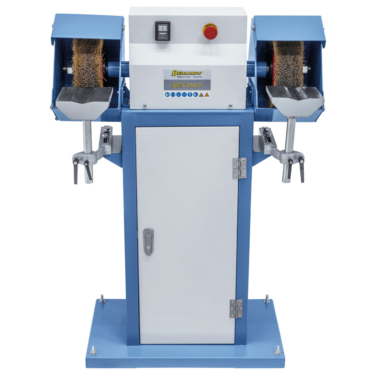 Brush deburring machine Bernardo BES 250 D – 250 mm steel brush, 3 kW motor for deburring profiles