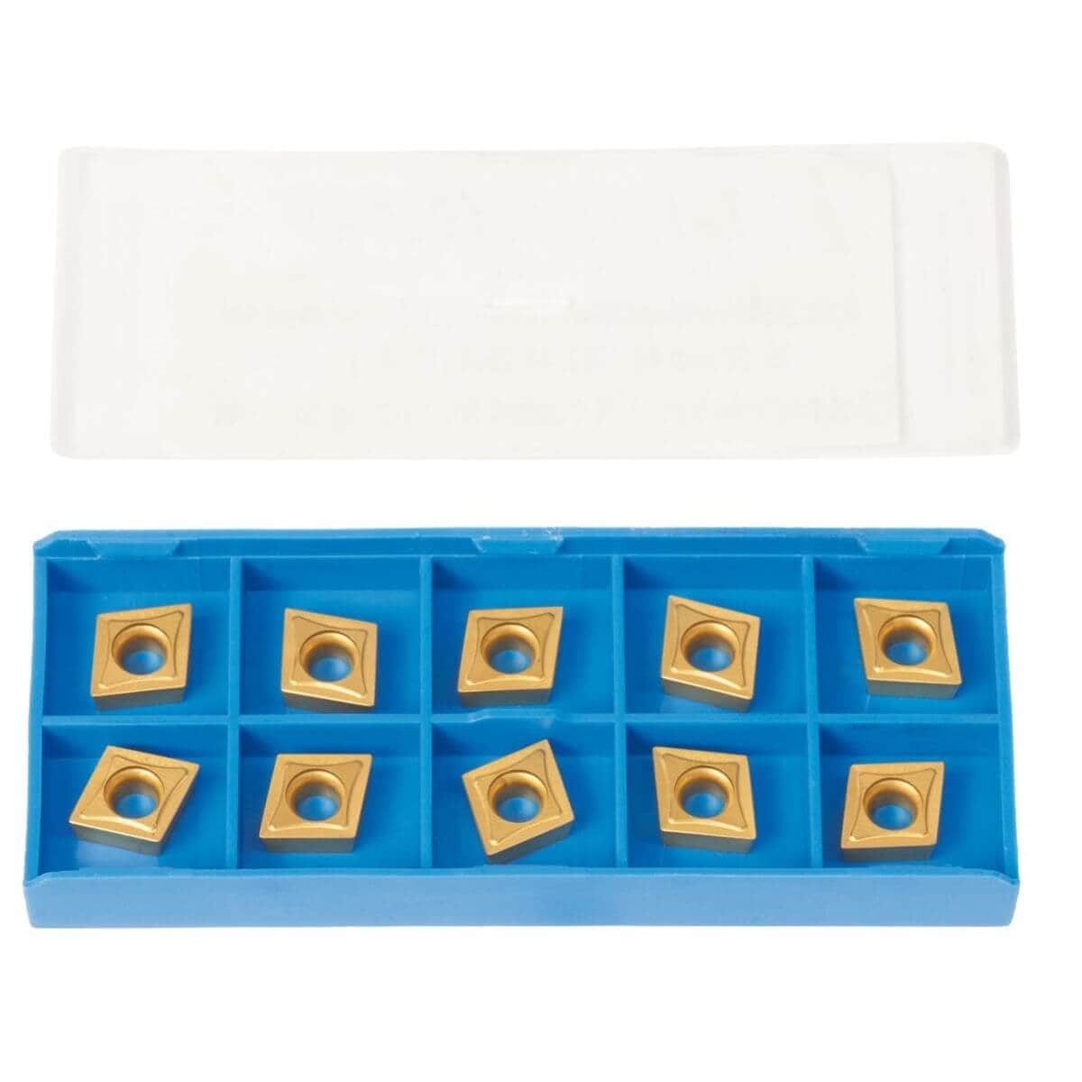 Set di Inserti in Metallo Duro (10 pezzi) per Tornitura 16 / 20 mm