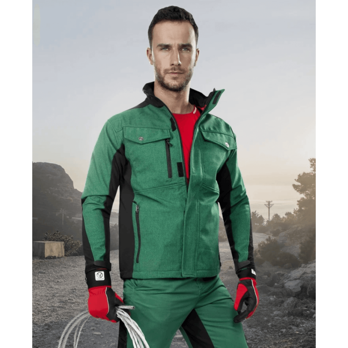 Ardon Softshell Jacket PRE100 green/black Personal Protective Equipment