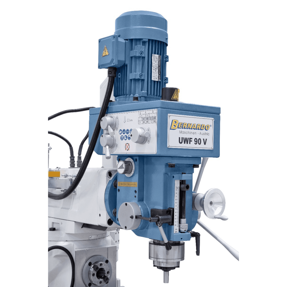 Bernardo UWF 90 V Universal Milling Machine – ISO 40, double spindle, 1,270×280 mm table, 2.2+2.2 kW motors, ES-12 H 3-axis DRO