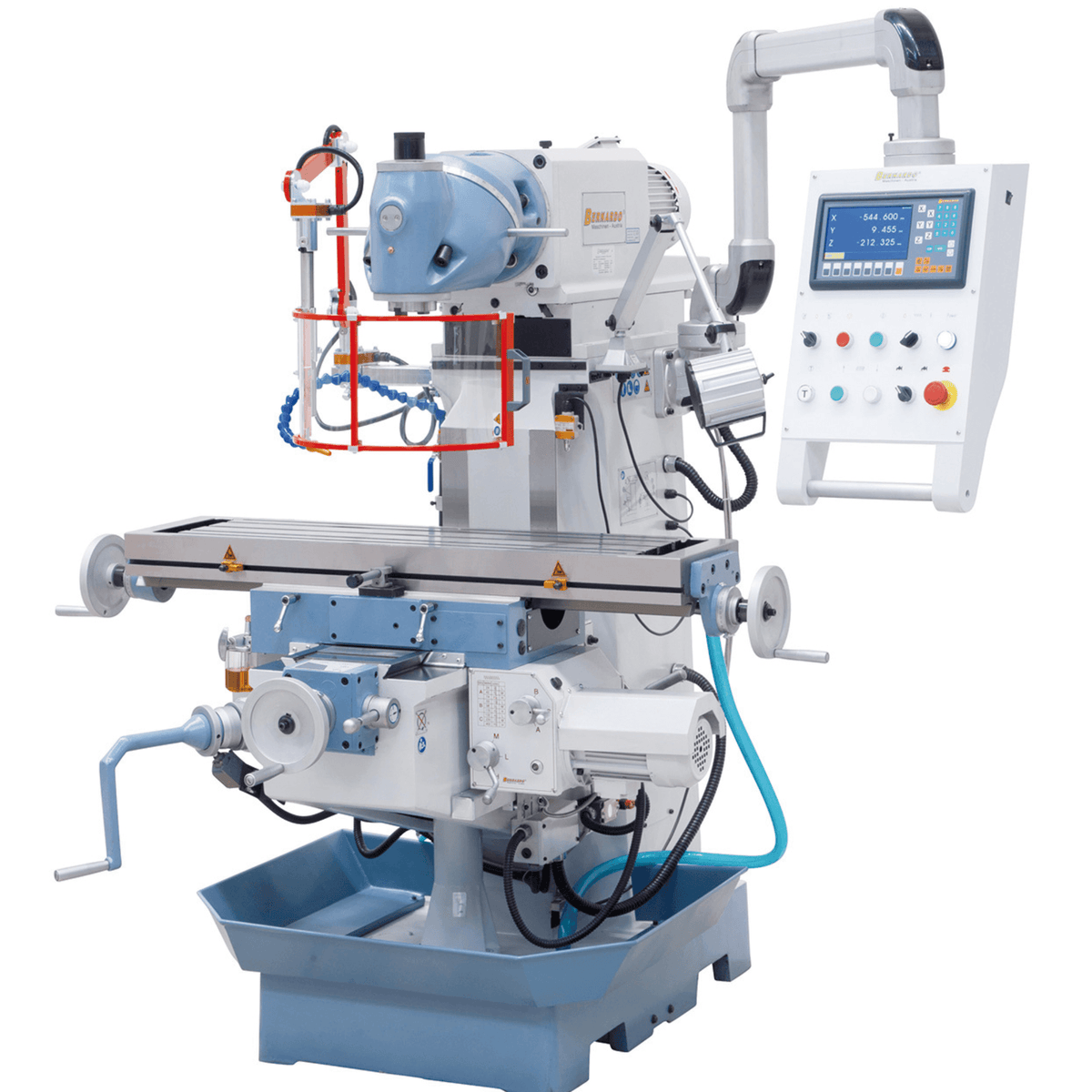 Bernardo UWF 110 Universal Milling Machine – 360° universal head, ISO 40, 1,120×260 mm table, 2.2 kW motor, ES-12 H 3-axis DRO