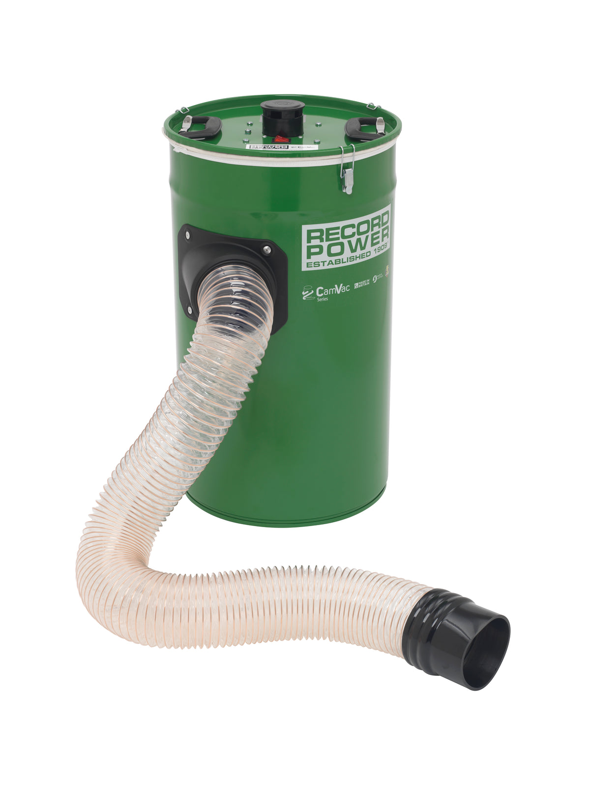 Aspiratore CamVac Record Power CGV336-3 con capacità da 55 litri e motore da 1 kW, progettato per applicazioni professionali in officine e laboratori.