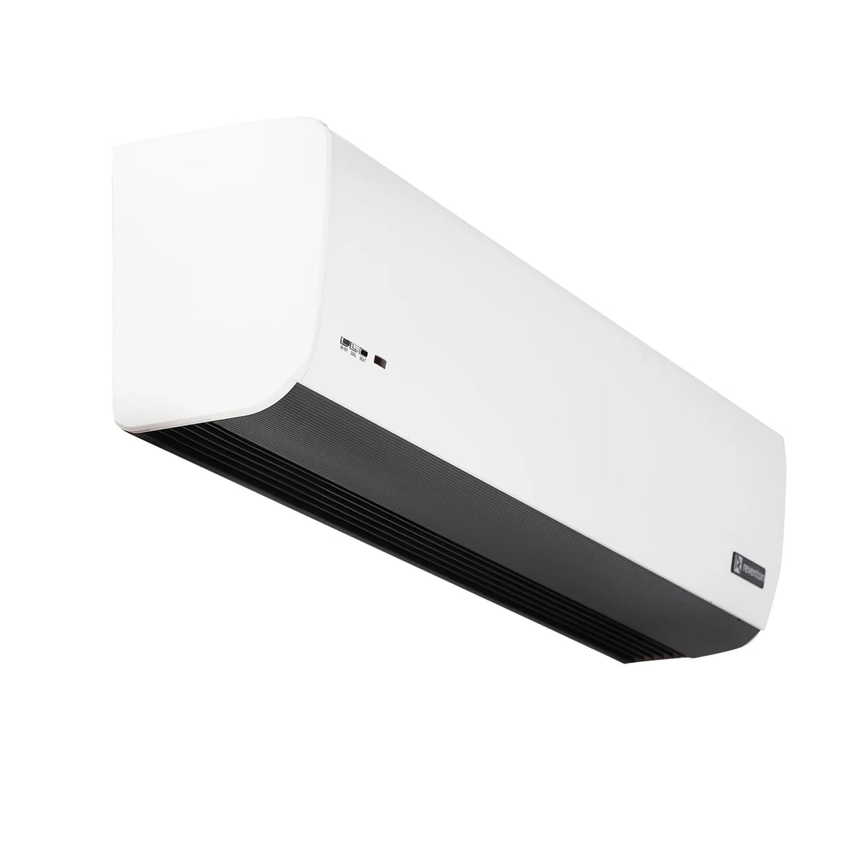 Barriera d’aria fredda AERIS C‑1P 230 V: dispositivo a flusso orizzontale, struttura compatta con griglia frontale, alimentazione elettrica a 230 V; progettato per creare un velo d’aria raffreddante davanti a porte o varchi, migliorando comfort e prevenendo l’ingresso di aria calda.