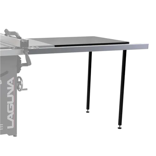 Accessorio LAGUNA per seghe da banco Fusion, con piano in MDF, gambe regolabili e guida in alluminio, per ampliare la larghezza di taglio fino a 1320 mm.