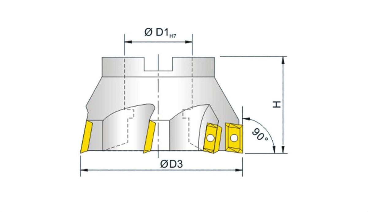 Bernardo Cutting Tool Face and Angle Cutter, 50 mm diameter