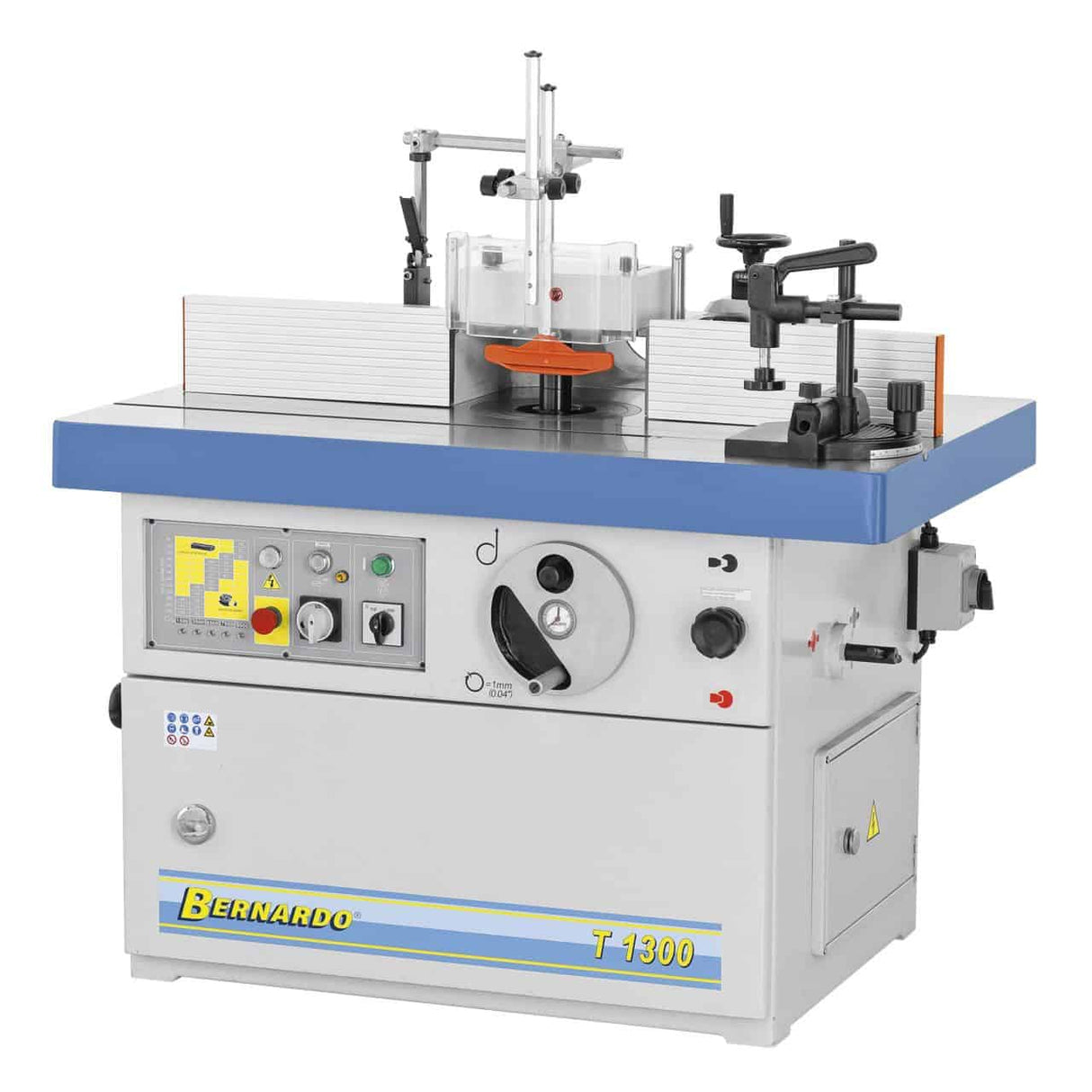 Bernardo T 1300 Vertical Spindle Moulder – 400V, 5.5 kW motor, 5 speeds 1,500-9,000 rpm, cast iron frame