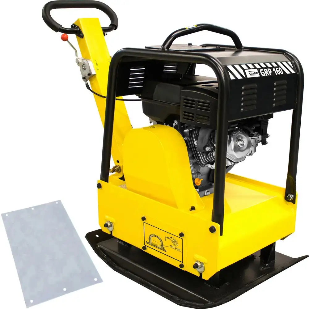 Piastra vibrante Guede GRP 160 con motore Loncin, 30 kN di potenza e funzione reversibile, ideale per lavori di compattazione professionali.