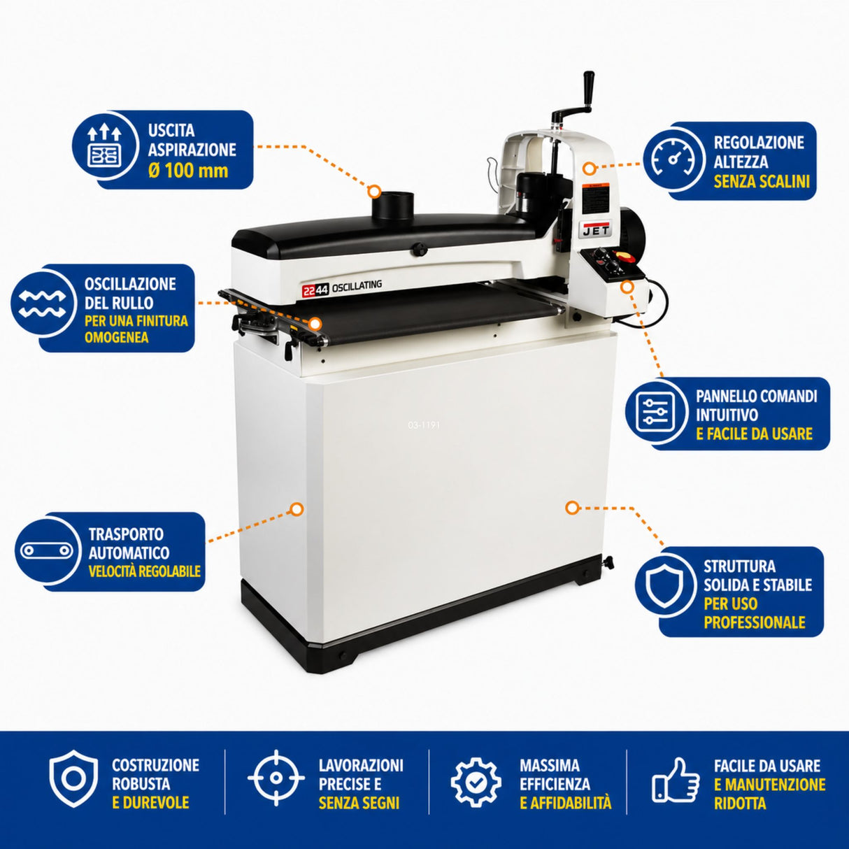 Jet JWDS-2244OSC Oscillating Drum Sander 1120 mm