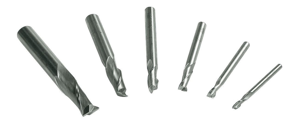 7-piece milling cutter kit with 4-16 mm shank