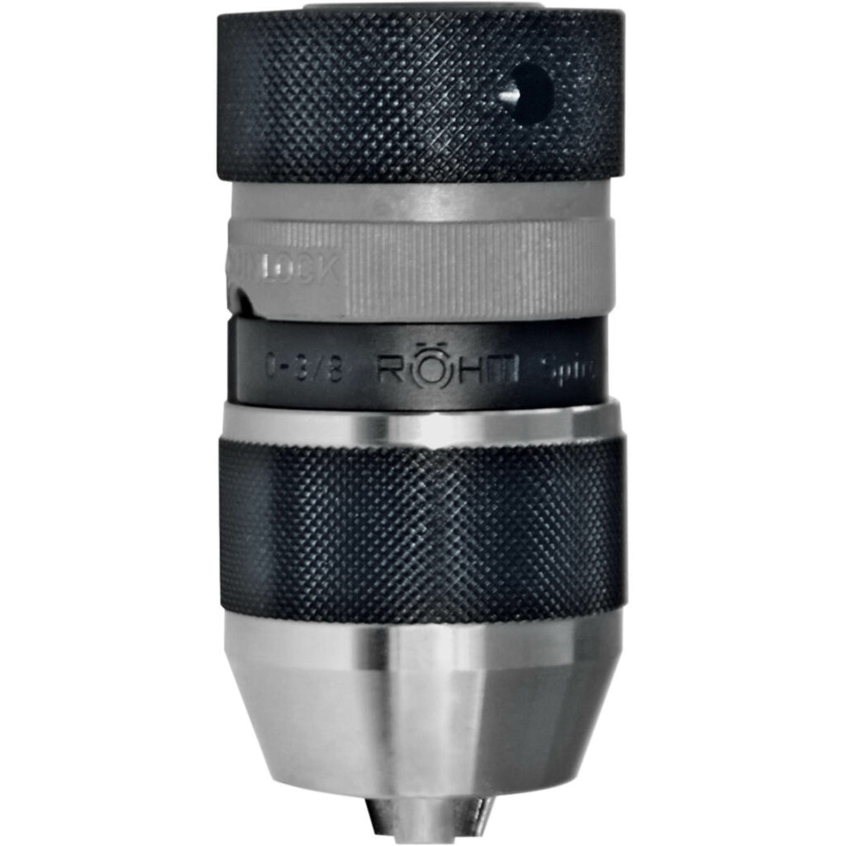 Mandrino autoserrante di precisione in acciaio temprato con attacco B16 e campo di serraggio 1–13 mm, ideale per forature accurate.