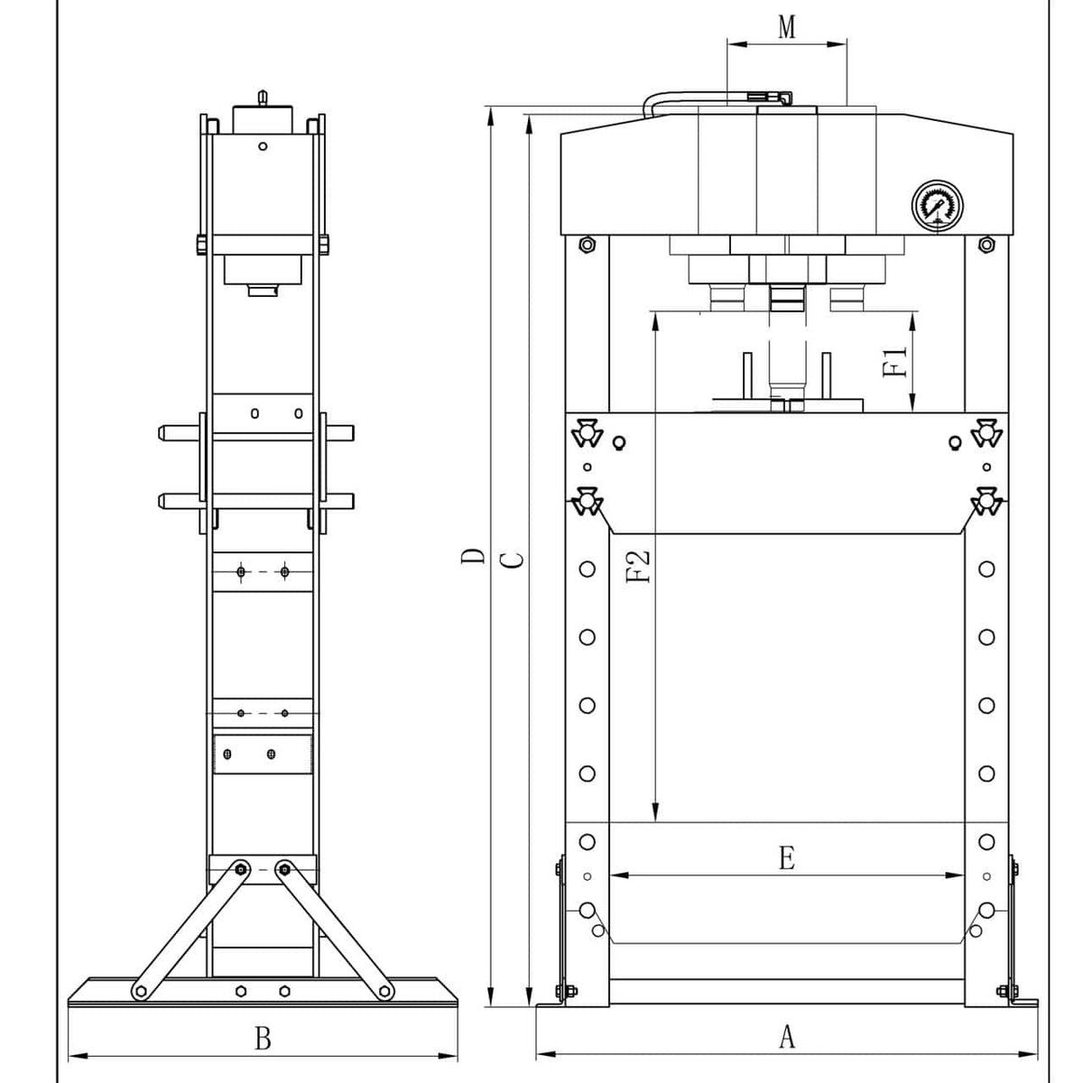 Bernardo PWK 100 F – Pneumatic Workshop Press 100 ton