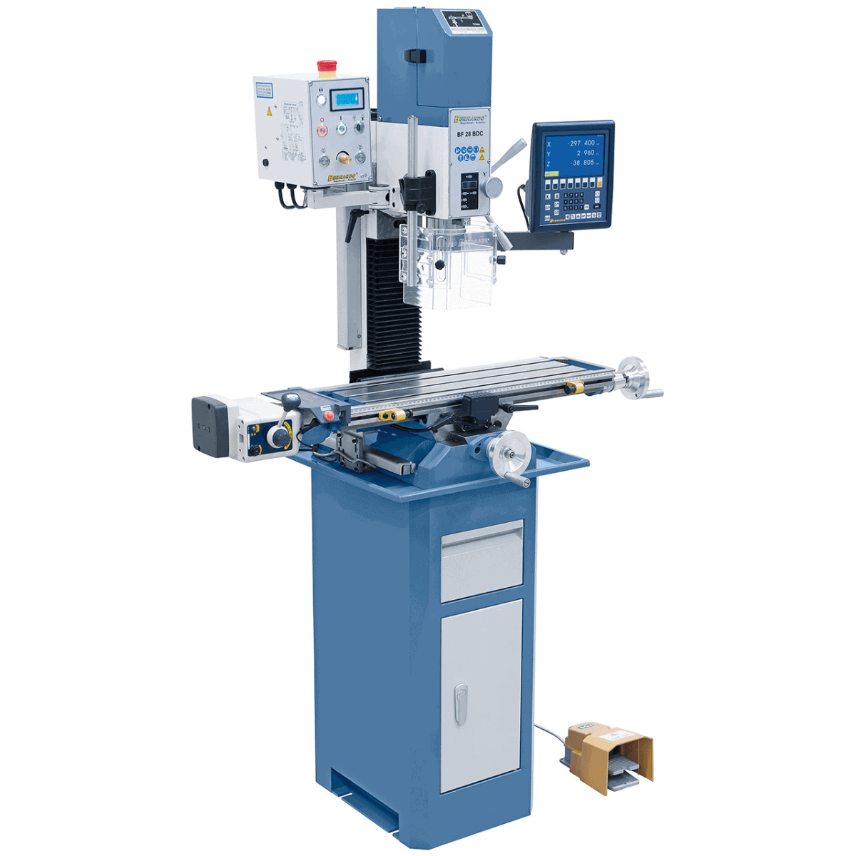 Bernardo BF 28 BDC Mill-Drill with 3-axis DRO ES-12 V and X-axis power feed AL 280 D