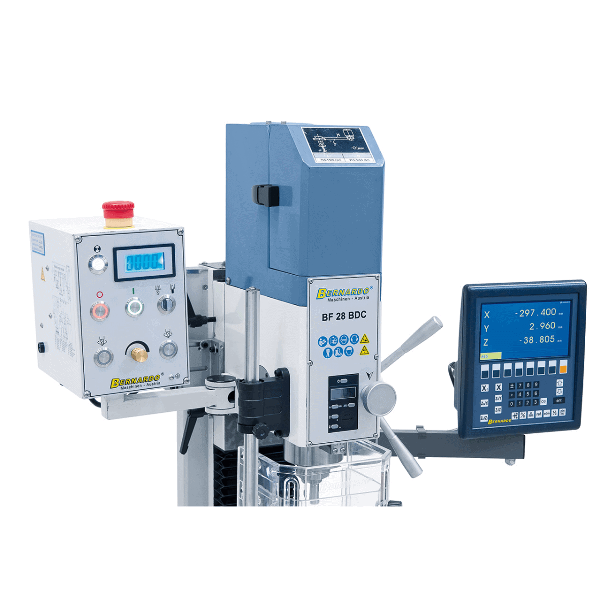 Bernardo BF 28 BDC Mill-Drill with 3-axis DRO ES-12 V and X-axis power feed AL 280 D