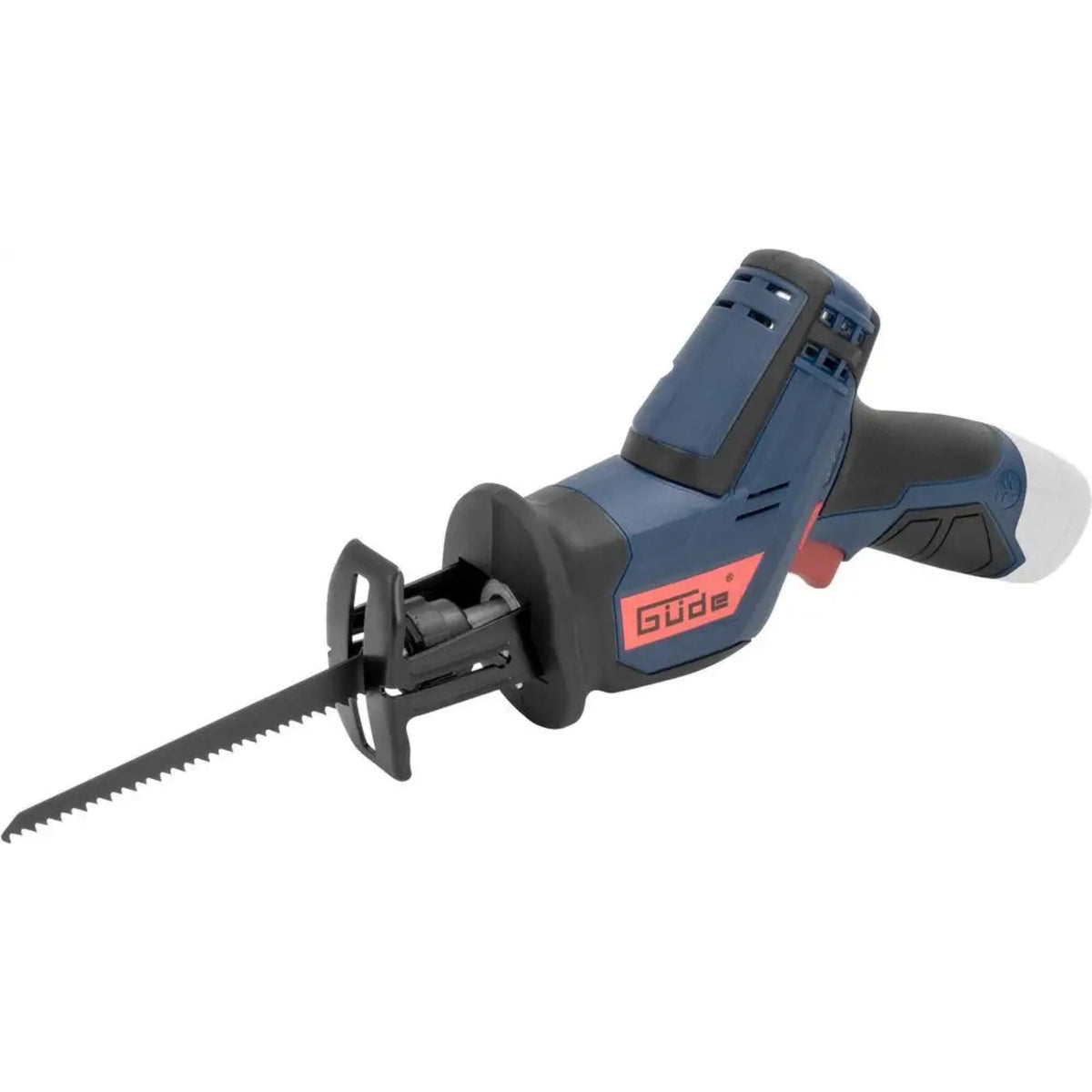Corsa lama 14,5 mm generata da motore 12V per taglio rapido e preciso. Cambio lama senza attrezzi mediante sistema di sblocco manuale rapido. Compatibile con lame universali per legno, metallo, plastica (lame non incluse in dotazione).