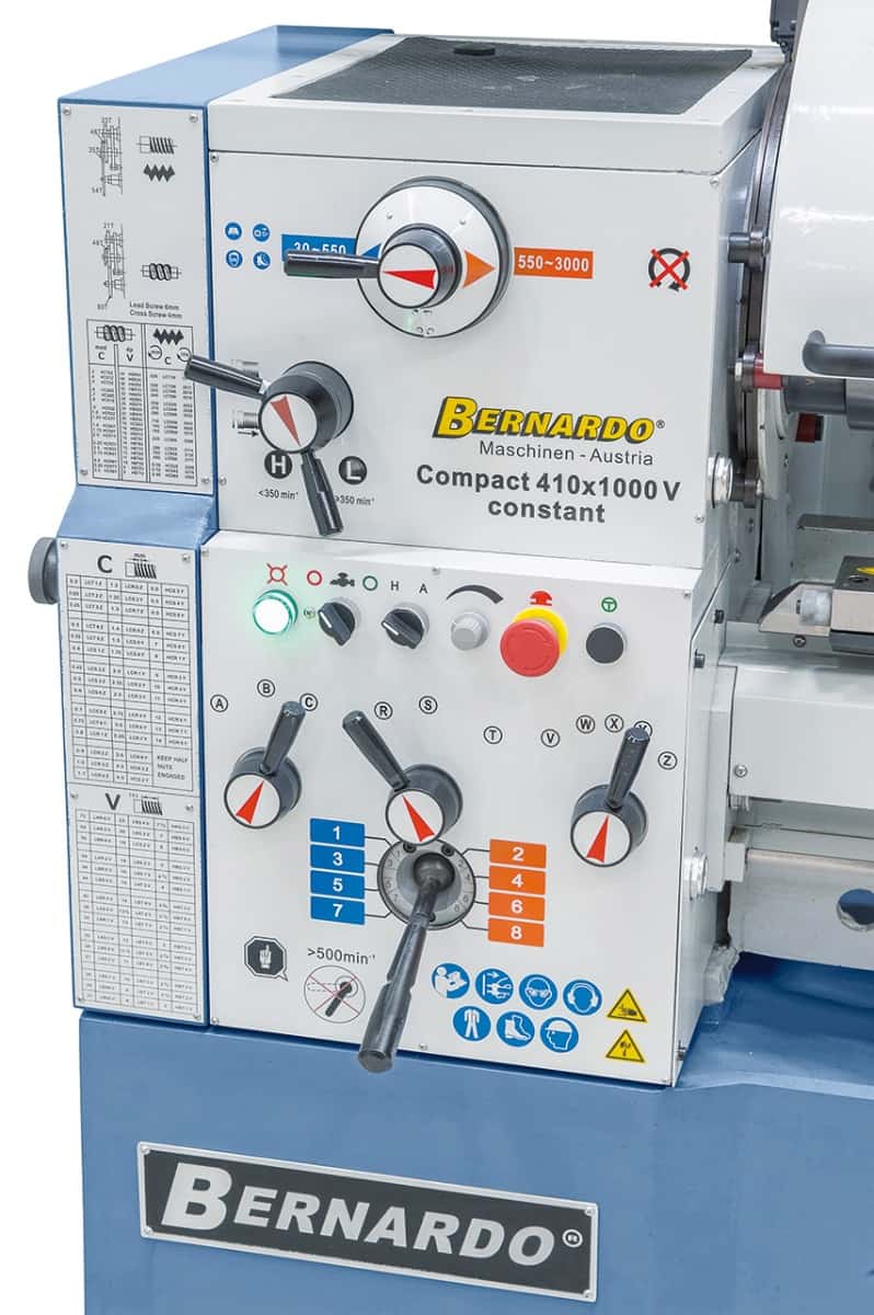 Bernardo Compact 410 x 1000 V-constant metal lathe with DRO 3-axis ES-12 S