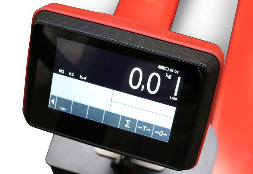RAVAS 5200 pallet jack scale – 5" touchscreen, multirange 0.2/0.5/1 kg