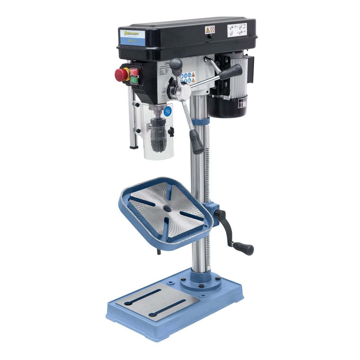 Bernardo TB 16 T / 230 V Entry Level Bench Drill – drilling Ø 16 mm, MT 2 taper, 12 speeds 300-2,550 rpm, 0.55 kW 230V motor, weight 36 kg