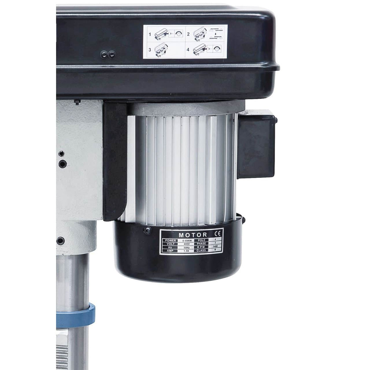 Bernardo Bench Drill TB 20 T / 230 V entry level – drilling Ø 20 mm, MT 2 taper, 16 speeds 220-2,840 rpm, 0.55 kW 230V motor, weight 54 kg