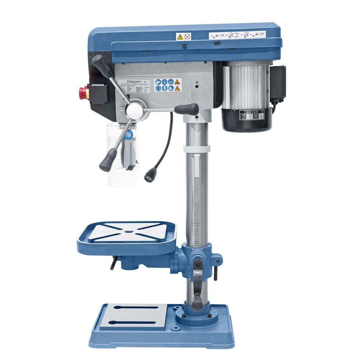 Bench drill Bernardo BM 25 T / 230 V with digital display and LED – drilling Ø 25 mm, taper MT 2, 16 speeds 220-2,840 rpm, motor 0.75 kW 230V, weight 57 kg
