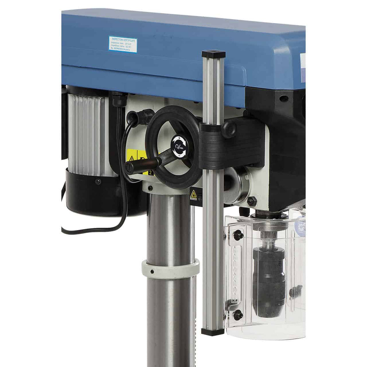 Bernardo Bench Drill BM 16 Vario / 230 V with Vario speed and laser – drilling Ø 16 mm, MT 2 taper, continuous speed 400-1,950 rpm, digital speed+stroke display, 0.55 kW 230V motor, weight 46 kg