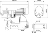 Güde GSZ 200/400 electric hoist – 200 kg capacity direct pull or 400 kg with pulley, 12 m rope