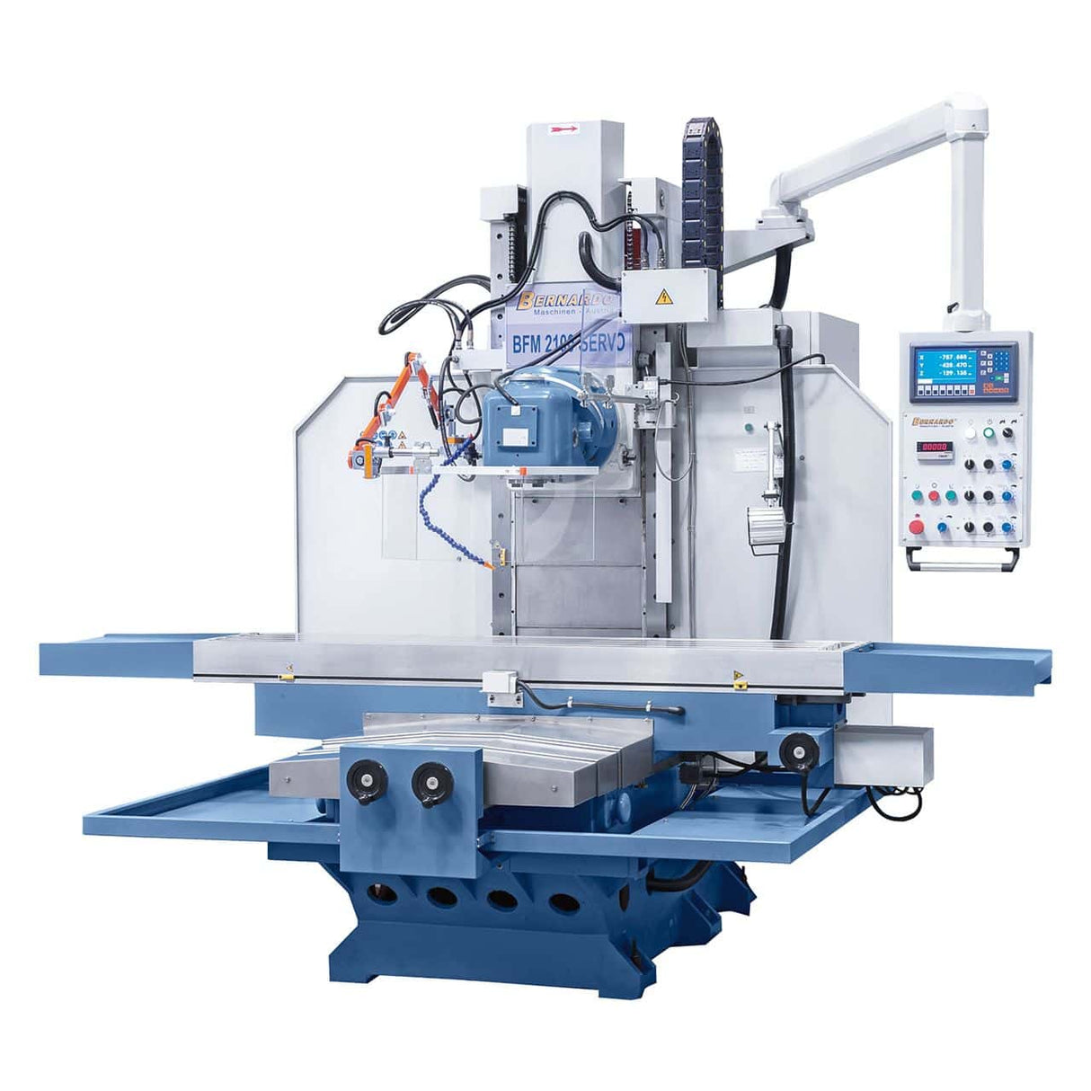 Bernardo BFM 2100 Servo Bed Milling Machine – 2,100×500 mm table, ISO 50, 3-axis digital display