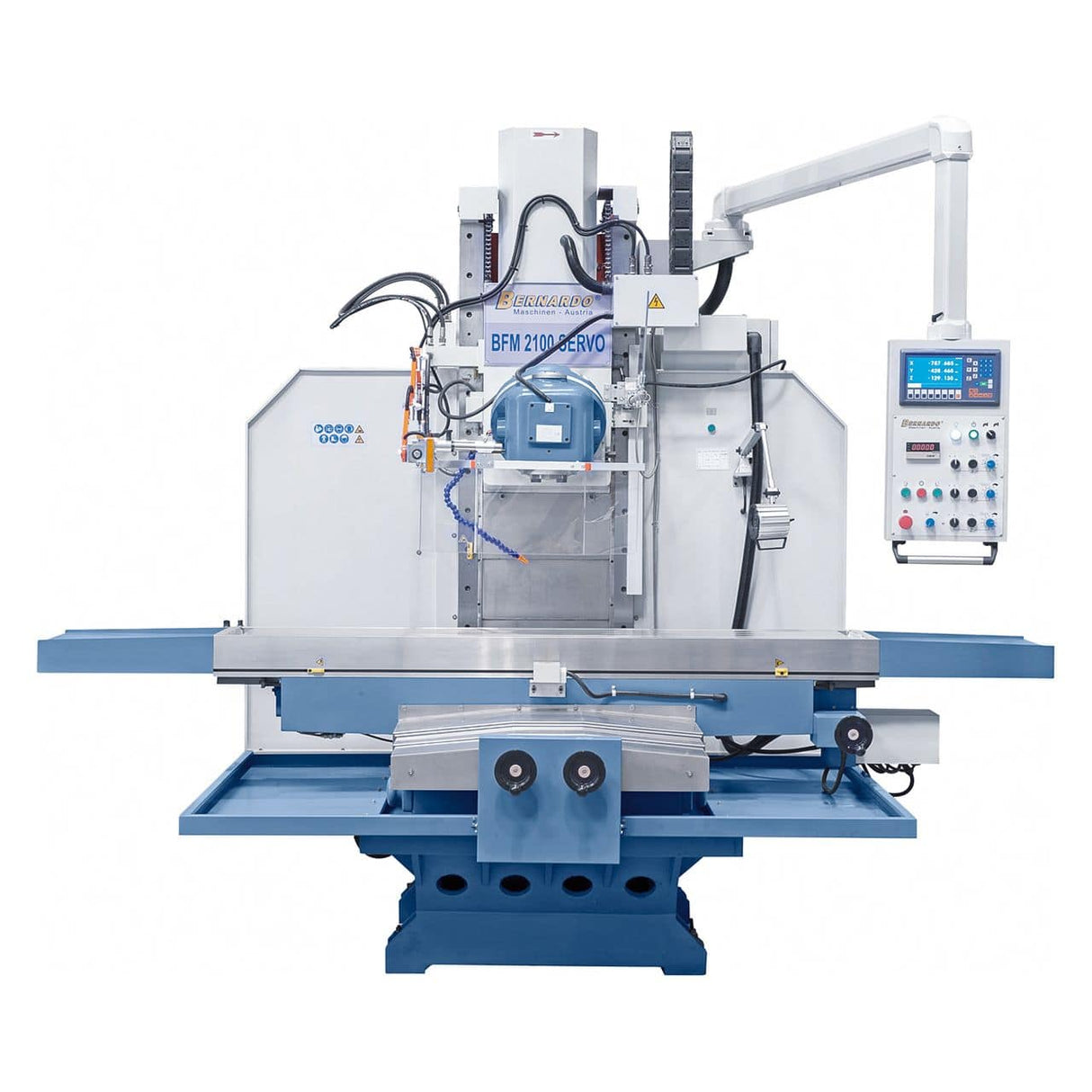 Bernardo BFM 2100 Servo Bed Milling Machine – 2,100×500 mm table, ISO 50, 3-axis digital display