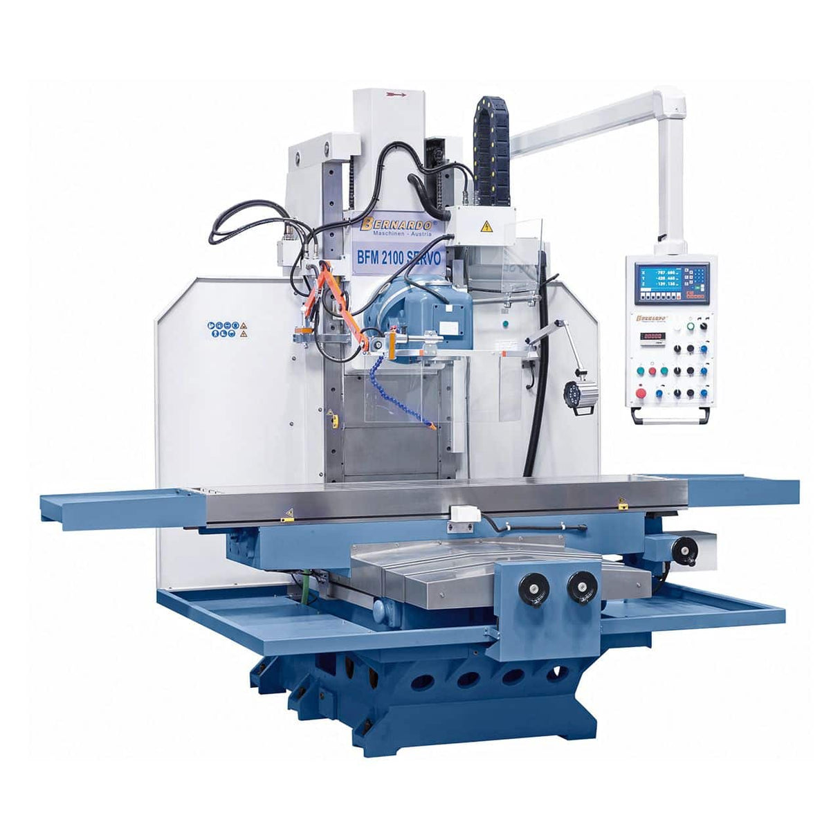 Bernardo BFM 2100 Servo Bed Milling Machine – 2,100×500 mm table, ISO 50, 3-axis digital display