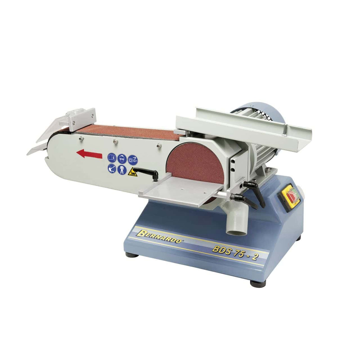 Bernardo BDS 75-2 Belt Sander – belt 75 × 1,180 mm, grinding disc Ø 150 mm, 1.5 kW (S1) motor, 400V three-phase, weight 69 kg