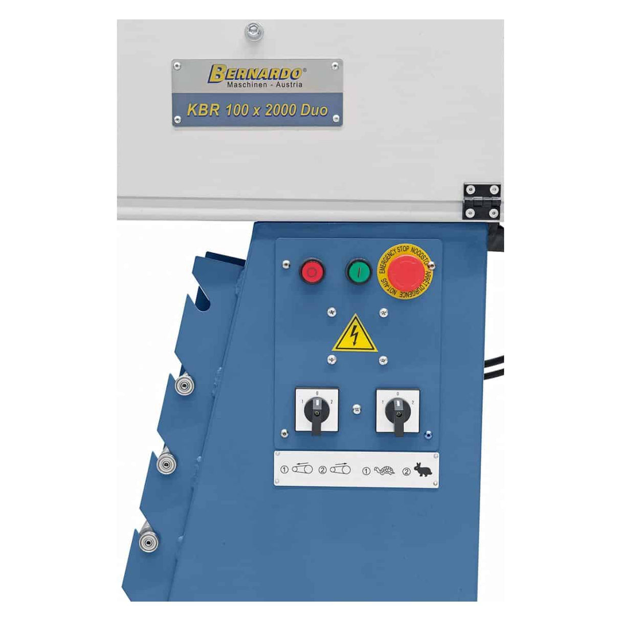 Bernardo KBR 100 x 2000 Duo Belt Grinder – belt 100 × 2,000 mm, tube grinding attachment Ø 20-76 mm, motor 2.5 kW (S1), 400V three-phase, weight 148 kg