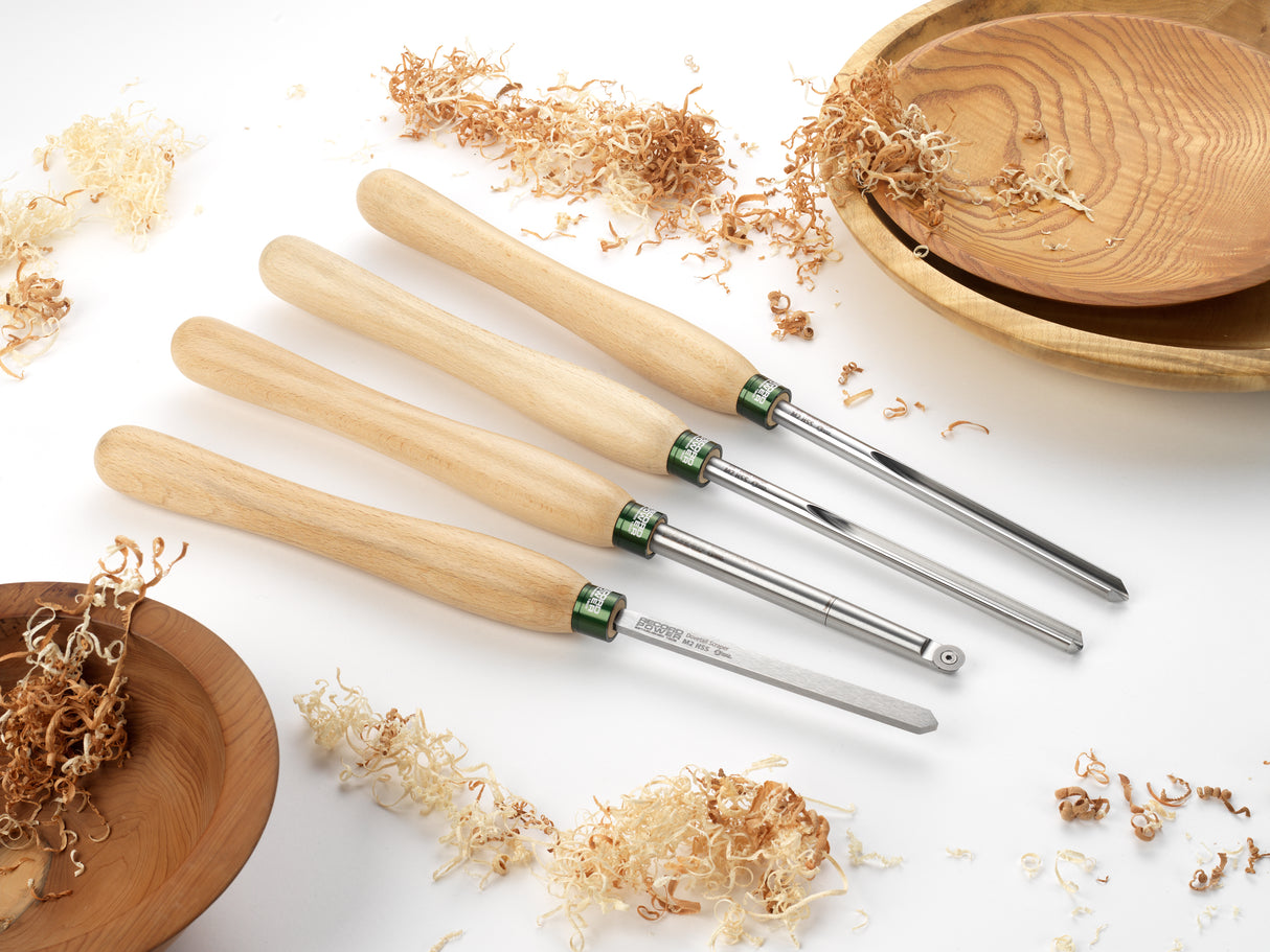 Record Power ProComfort Wood Chisel Set - 4 Piece Lathe Accessory
