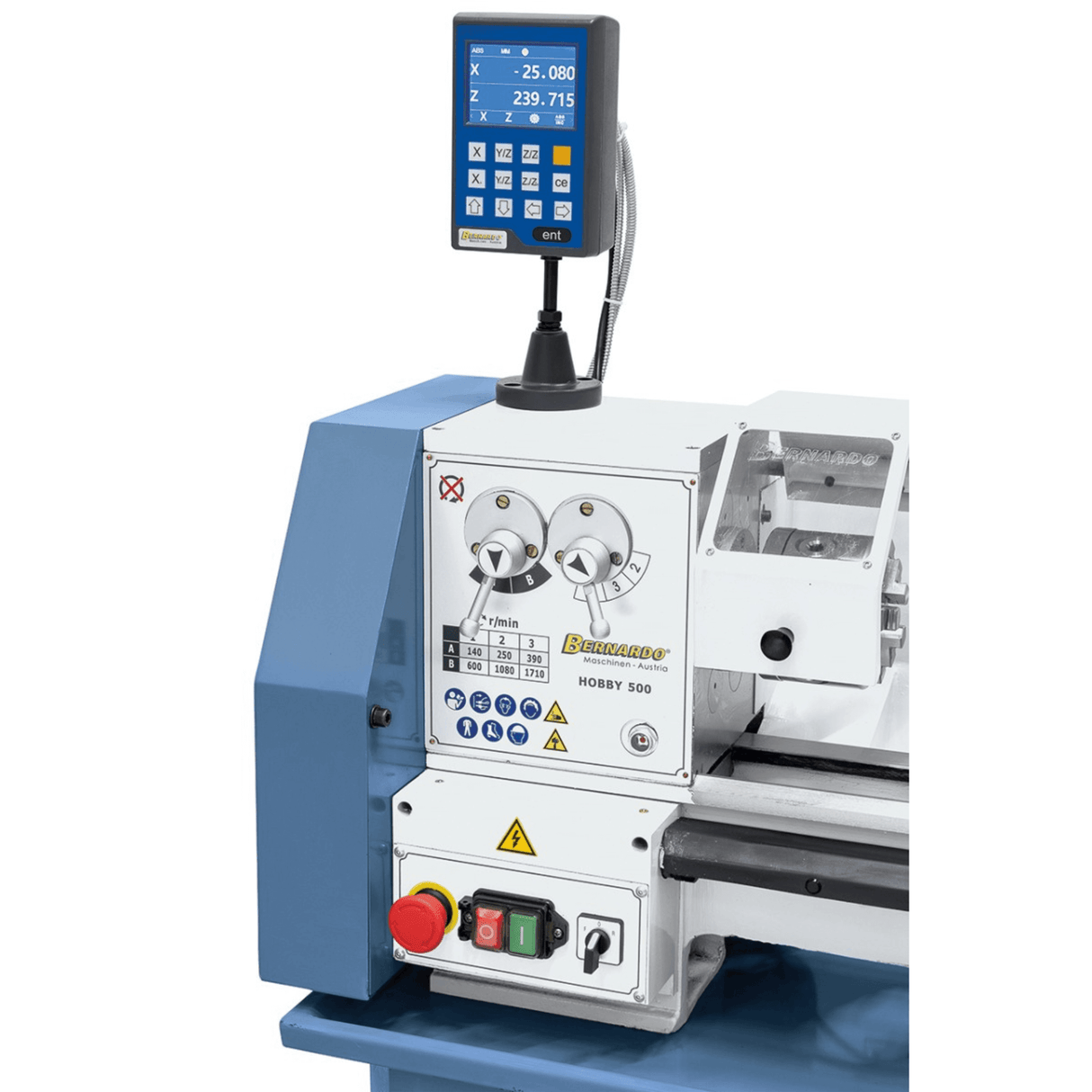 Metal Lathe Bernardo Hobby 500 / 230V with 2-axis DRO DT-40