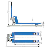 Manual Pallet Truck Güde 2500 kg – PU (1800 mm forks)