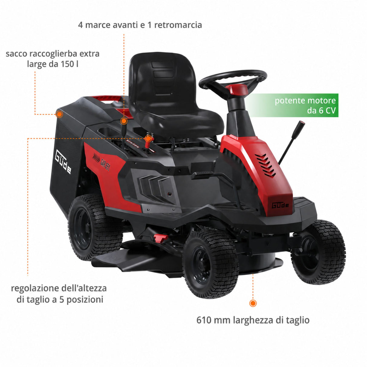 Güde GAR 651 Ride-On Mower