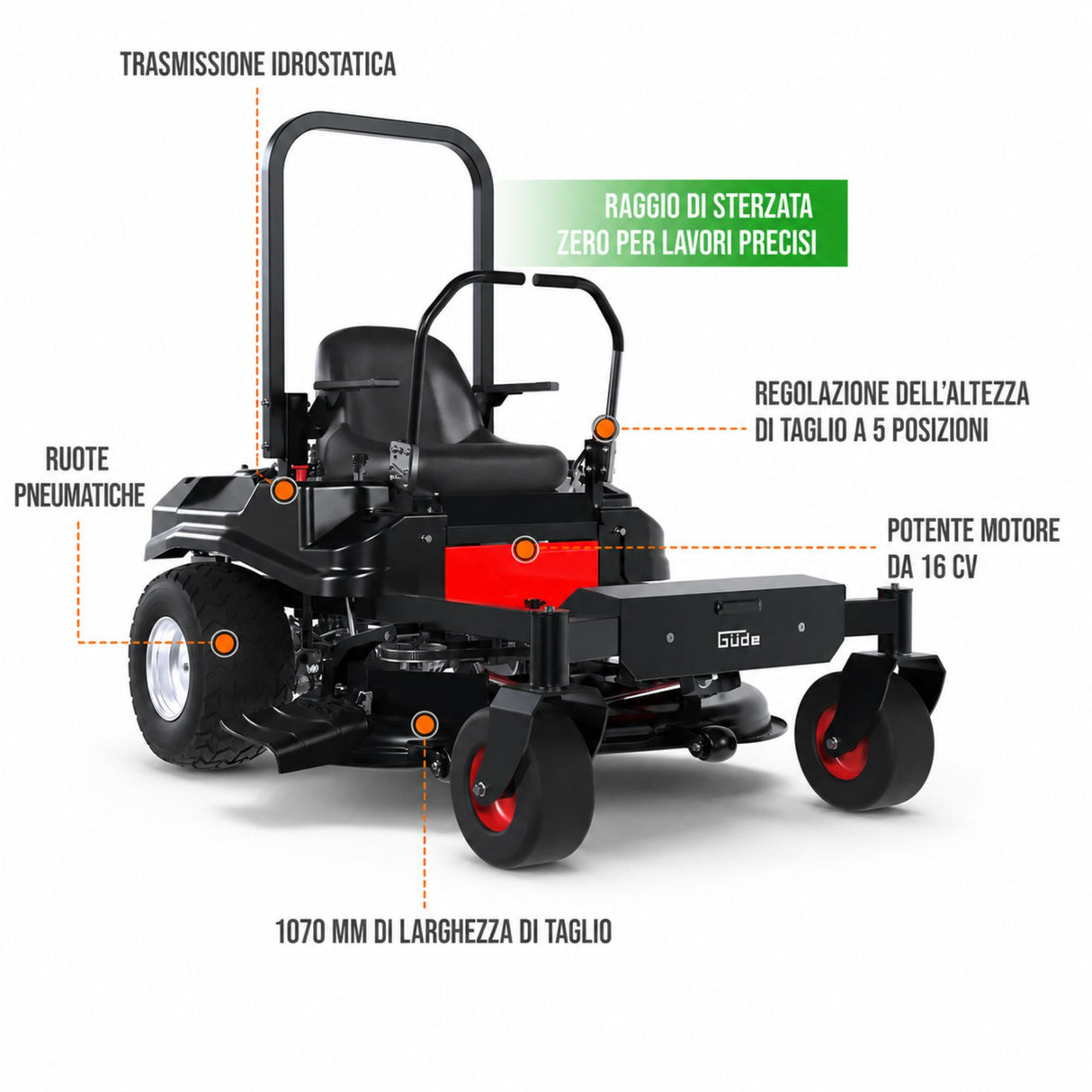 Güde GZT 1070 ride-on lawn mower