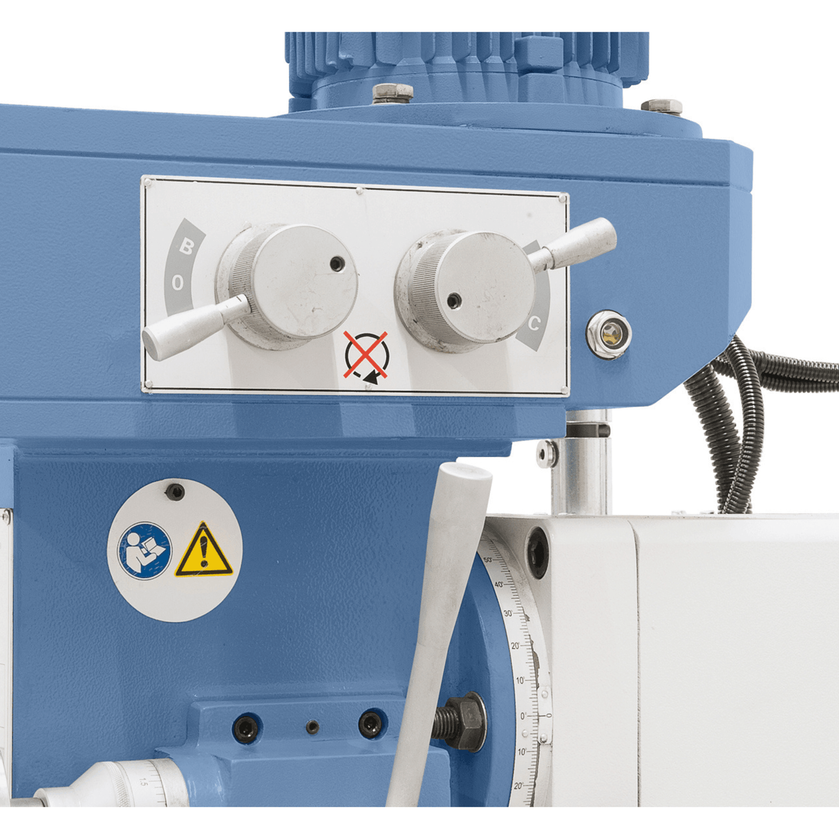 Bernardo UWF 80 E Universal Milling Machine – ISO 40 vertical and horizontal, 3-axis DRO ES-12 H, table 1,000×240 mm tiltable ±45°