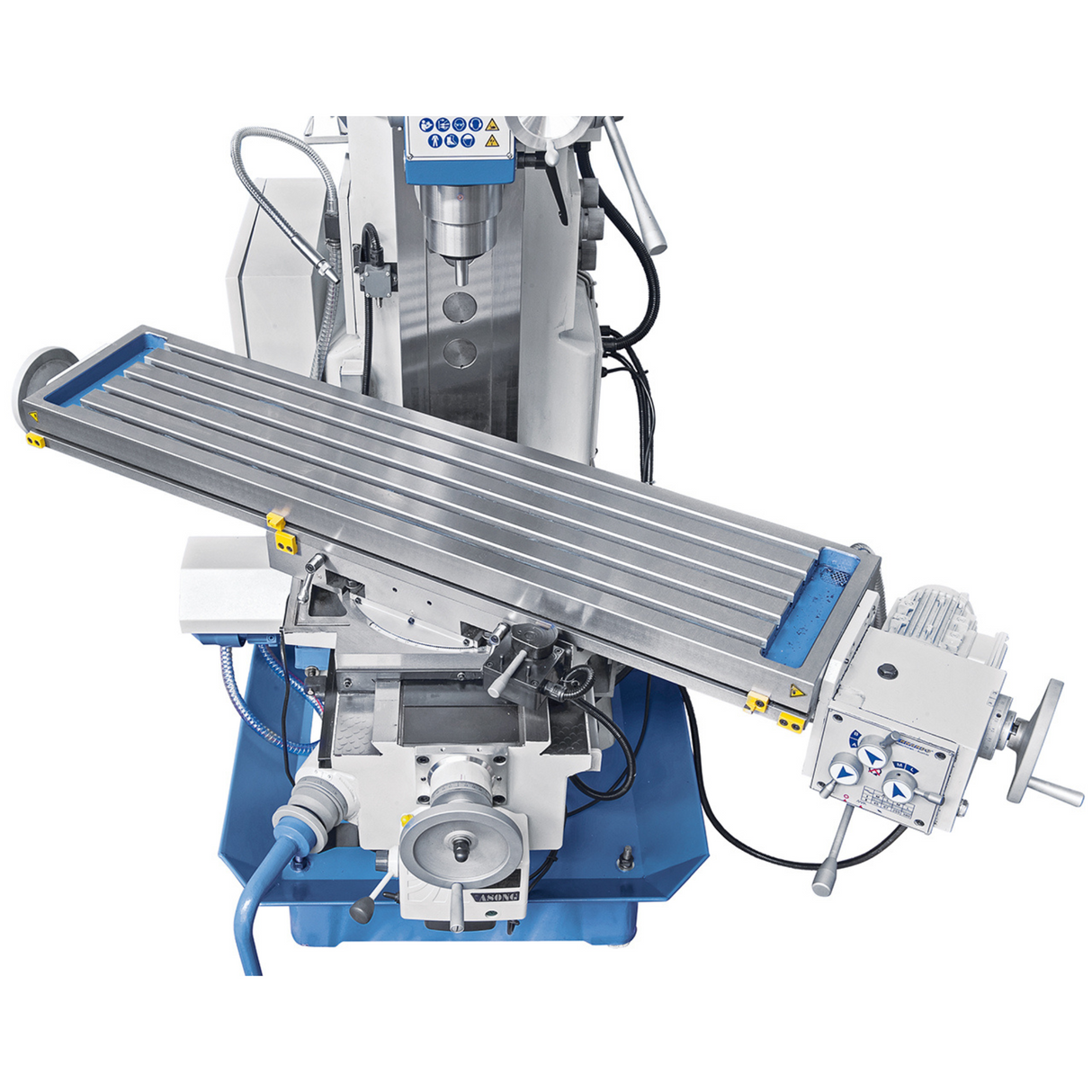 Bernardo UWF 90-1270 Universal Milling Machine with DRO ES-12 H + pneumatic clamping DIN 2080 – table 1,270 × 280 mm, ISO 40, vertical + horizontal spindles, 1.5+2.2 kW motor, 1,300 kg weight