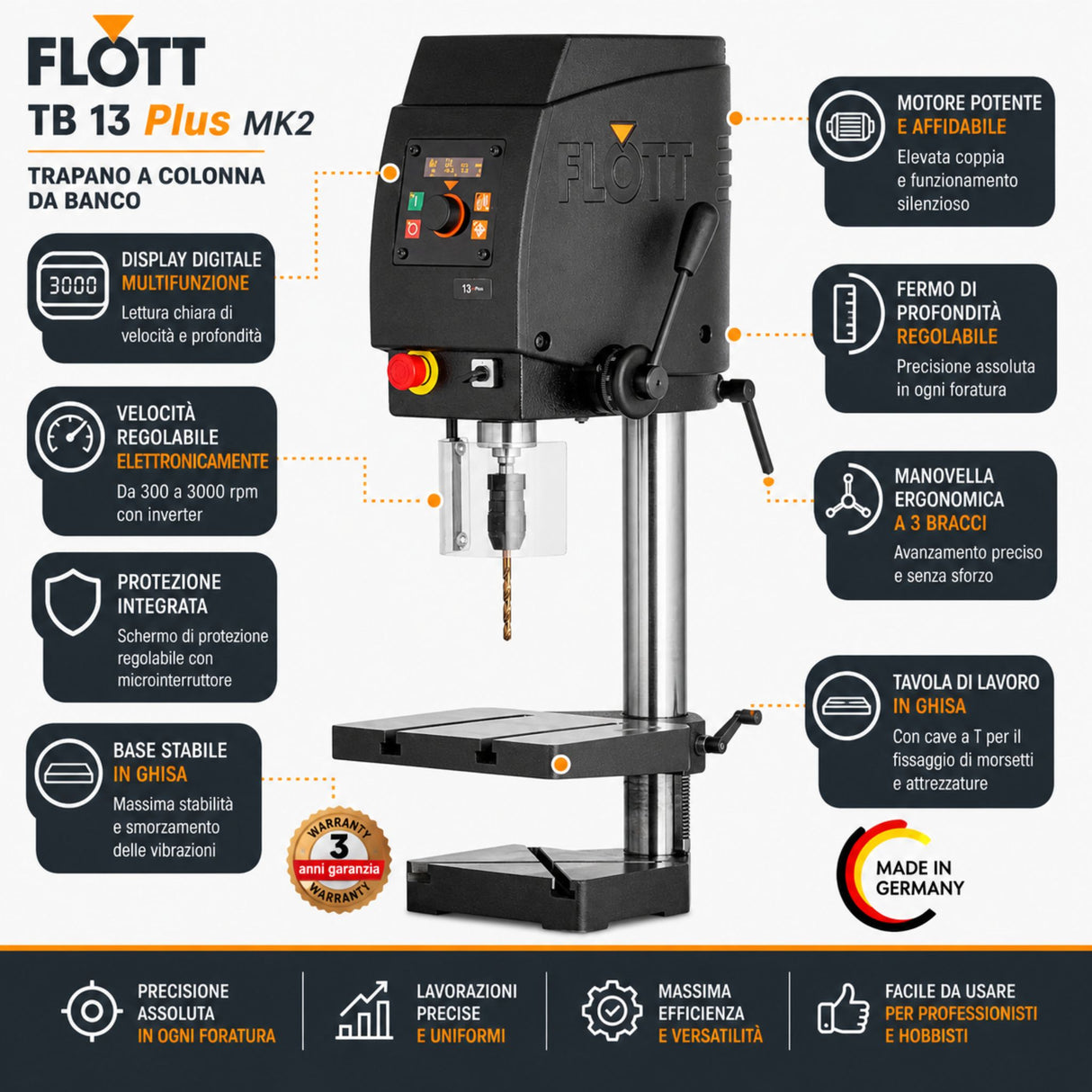 Pillar Drill Flott TB 13 Plus MK2