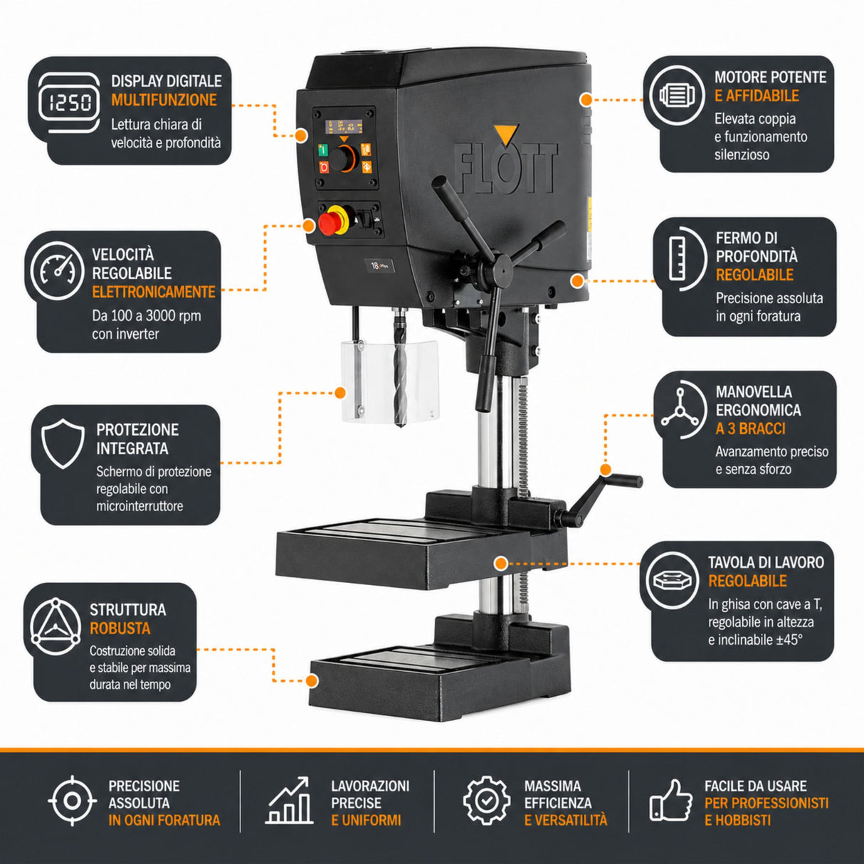 Flott TB 18 Plus Bench Pillar Drill