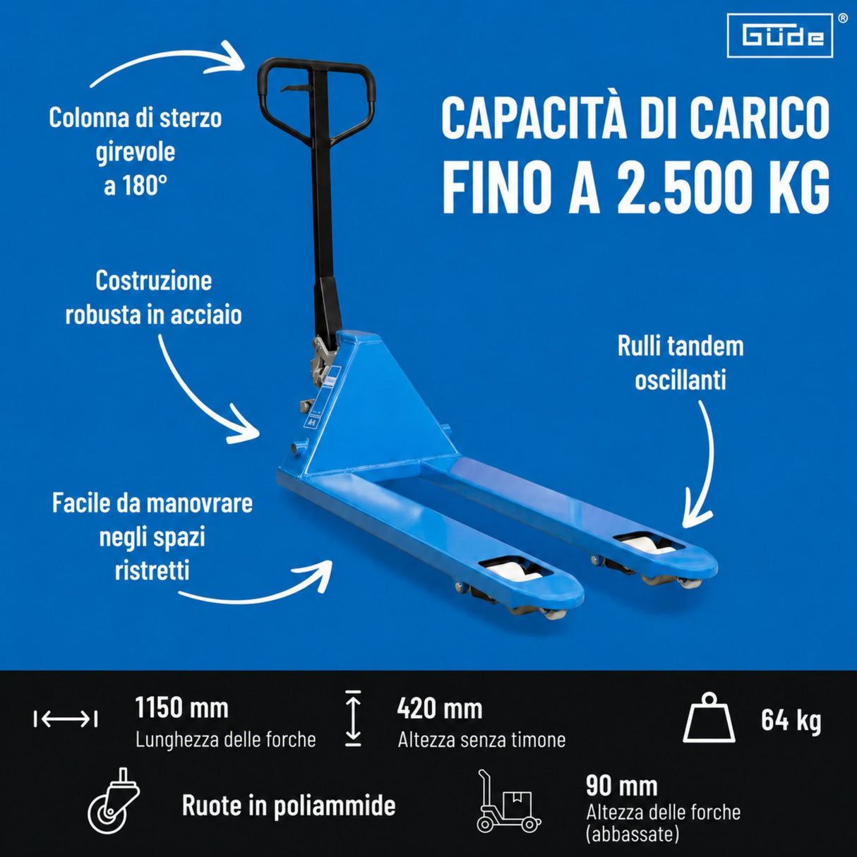Manual pallet truck Güde 2500 kg