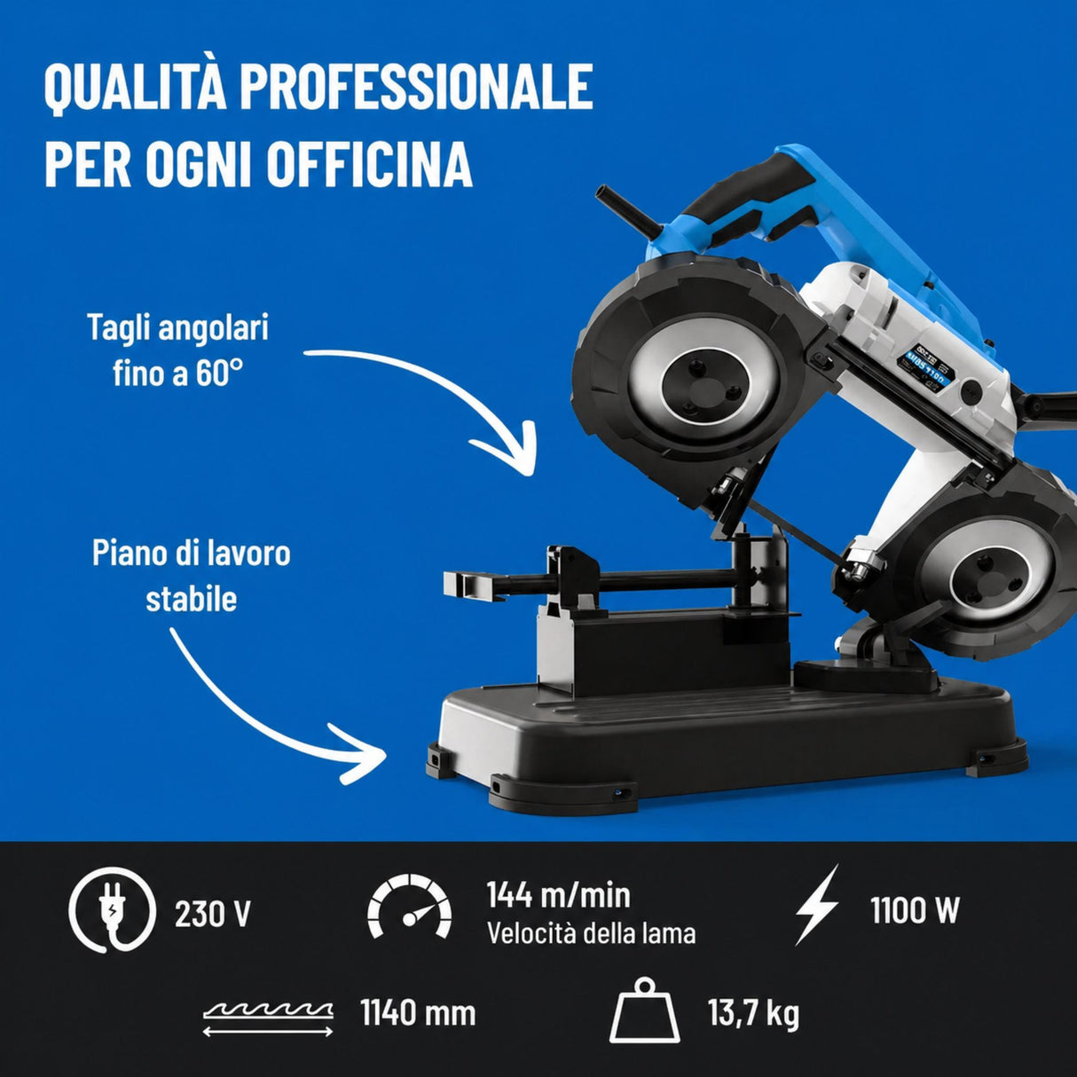 Guede 1100 W metal-cutting band saw