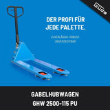 Güde Manual Pallet Truck 2500 kg – PU (Polyurethane)
